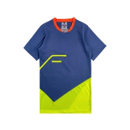 Design royal blue color matching fluorescent yellow round neck T-shirt customized men's sports suit shorts sportswear supplier male performance clothing WTV185 Design royal blue color matching fluorescent yellow round neck T-shirt customized men's sports suit shorts sportswear supplier male performance clothing WTV185